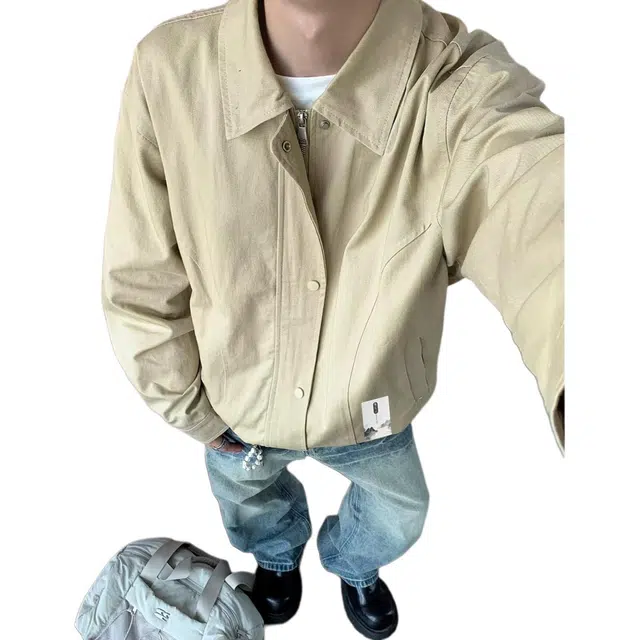 【经典工装风机车飞行员】布客行 做旧水洗皮质感低调奢华永恒绅士设计摇滚叛逆亲肤柔软面料挺括有型赛博朋克风格夹克 男女同款