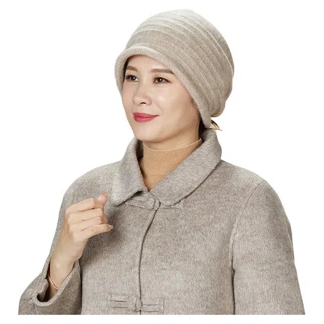 恒源祥 柔软舒适 冬季保暖 羊毛 绒线帽 女款