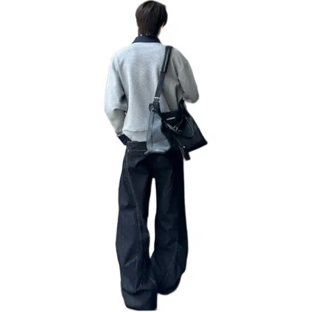 单爵 假两件衬衫领上衣男秋季美式复古翻领长袖卫衣 男女同款