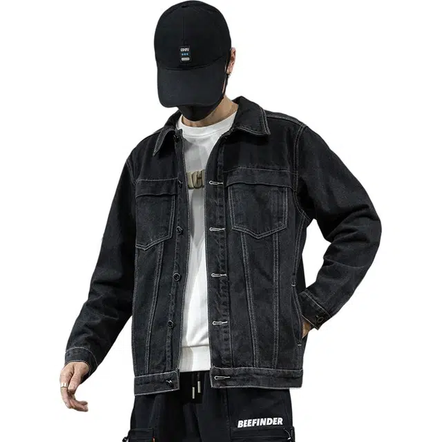 太子龍 潮流复古潮流宽松工装休闲春秋季牛仔外套 男款