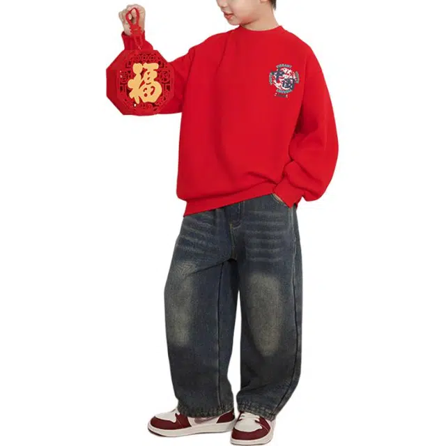 憨憨象休闲运动套装 时尚洋气舒适保暖加绒加厚 图片色 青少年