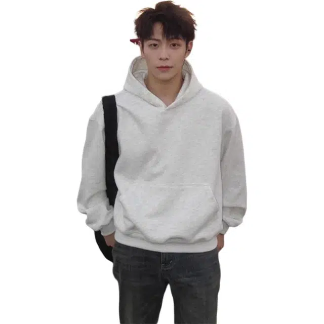 单爵 短款男连帽春秋外套美式硬挺内搭帽衫卫衣 男女同款