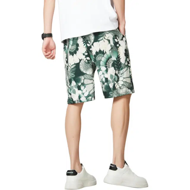 稻草人 海边夏季透气冰感舒适沙滩裤潮流宽松五分裤休闲短裤 男女同款