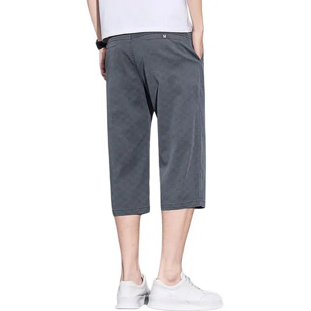 炳盛 七分裤夏季薄款冰丝透气提花潮牌宽松休闲短裤 男女同款