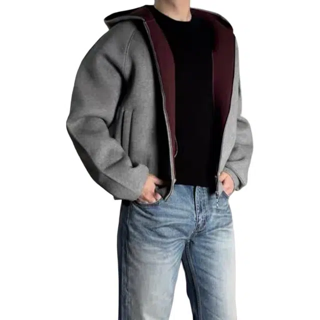 单爵 秋冬美式高街结构双层双面连帽卫衣 男女同款