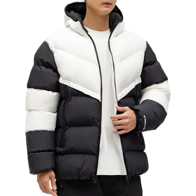 大白鲨 撞色拼接保暖加厚户外休闲棉服 男款