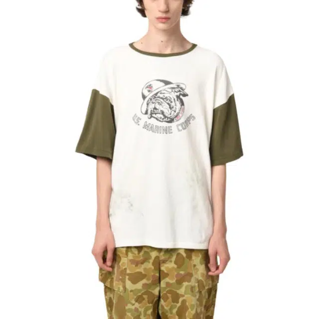 bowwow SS25 USMC BULLDOG RIBBED SS CS AGING T