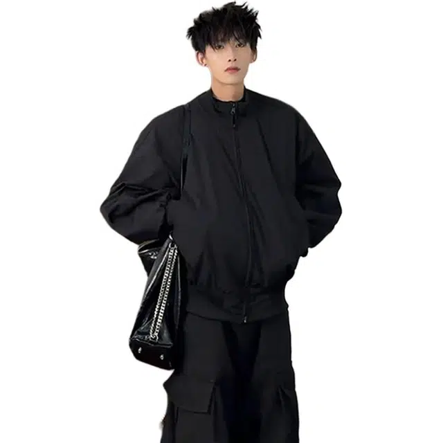 单爵 短款飞行员外套男秋季潮牌美式廓形三防立领夹克 男女同款