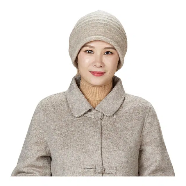 恒源祥 柔软舒适 冬季保暖 羊毛 绒线帽 女款