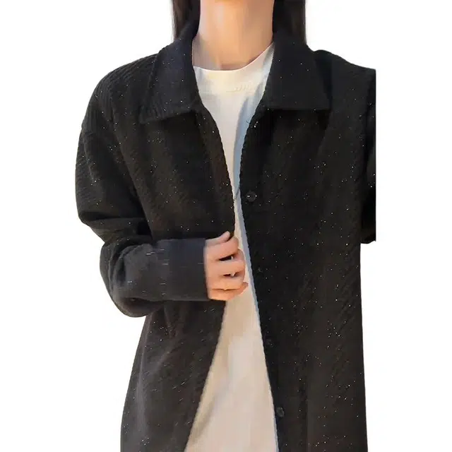 单爵 小香风男款秋季肌理感长袖衬衣翻领高级感衬衫 男女同款