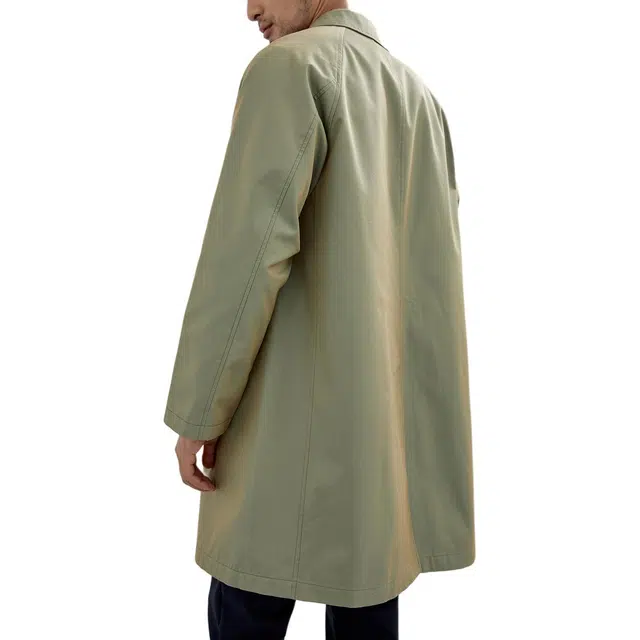 丹宁哲学 双色面料插肩袖宽松版型翻领风衣 男款