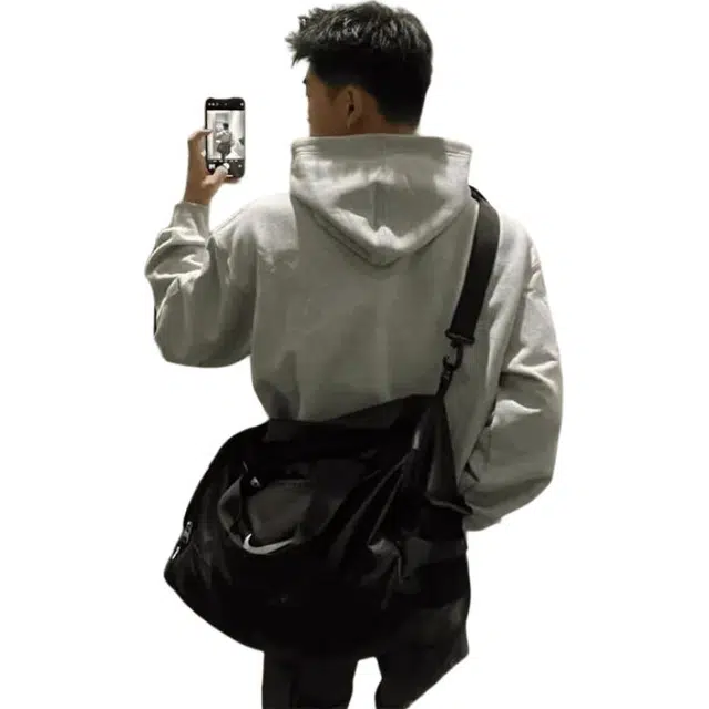 单爵 男款连帽潮牌高级感春秋季硬挺美式上衣宽卫衣 男女同款