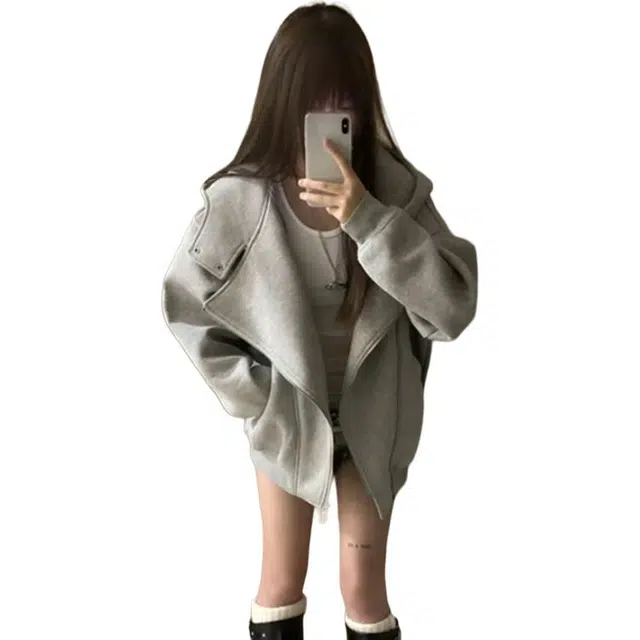 单爵 美式双拉链开衫连帽卫衣男春秋季潮流设计感情侣外套夹克 男女同款