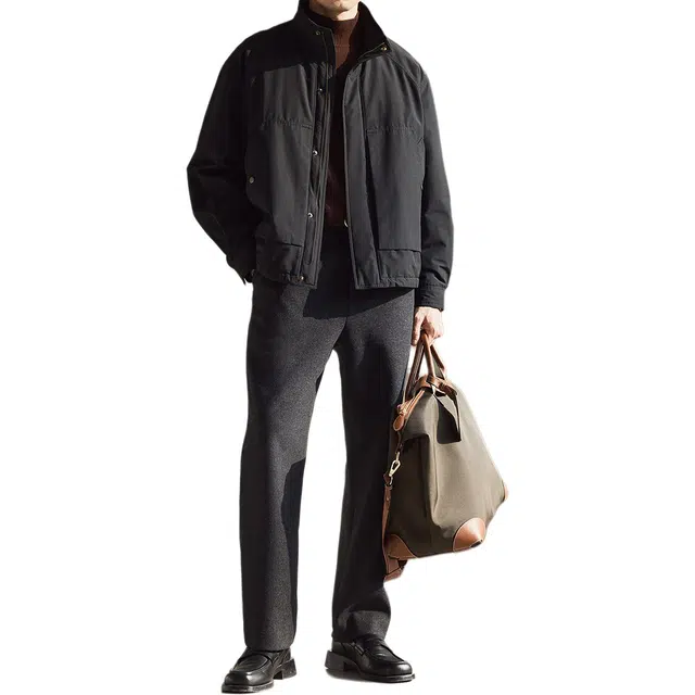 丹宁哲学 立体廓形剪裁冬季保温纯色常规长袖立领标准棉服 男款