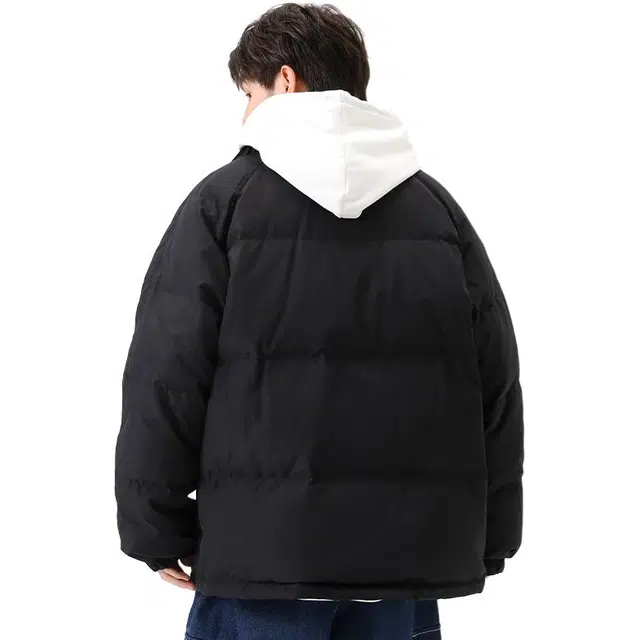 希越 纯色白鸭绒百搭简约休闲外套羽绒服 男款