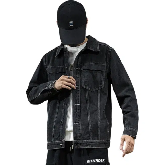 太子龍 潮流复古潮流宽松工装休闲春秋季牛仔外套 男款