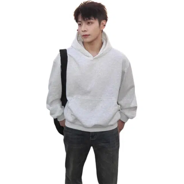 单爵 短款男连帽春秋外套美式硬挺内搭帽衫卫衣 男女同款