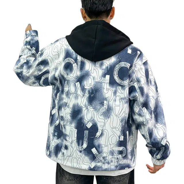 大白鲨 假两件连帽潮流夹克外套 男款