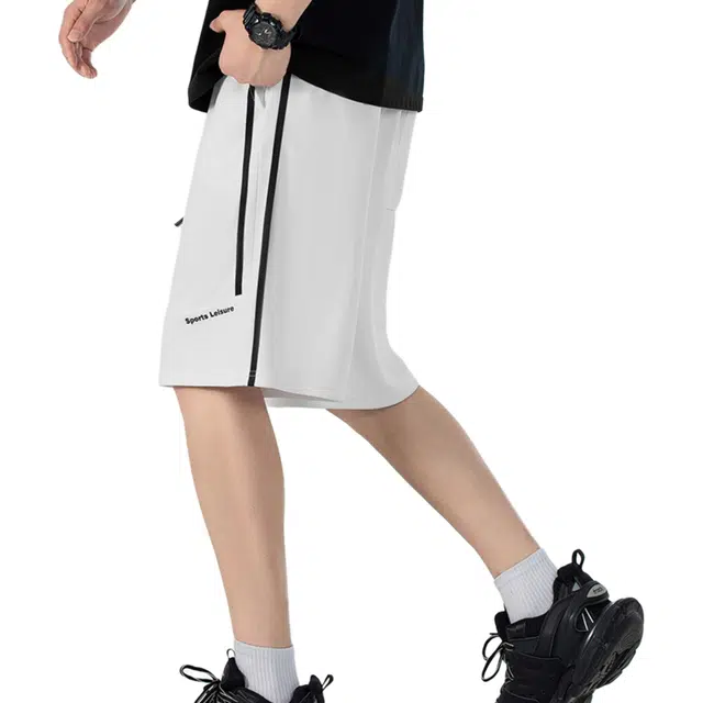 颂希尔 潮流薄款外穿透气凉感亲肤百搭宽松运动直筒休闲短裤 男女同款