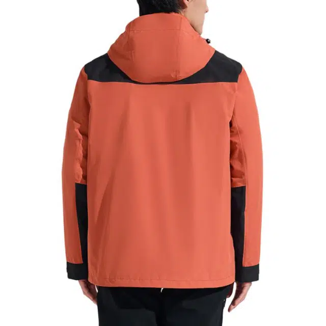 探路者  舒适休闲简约连帽拉链厚款  防泼水保暖吸湿排汗透气耐磨冲锋衣 男款 火星红\黑色