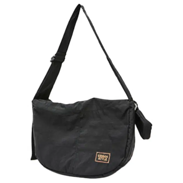 三福 肩带可调节贴花设计 尼龙 斜挎单肩包 大号 女款 大红色/黄色/黑色/灰色