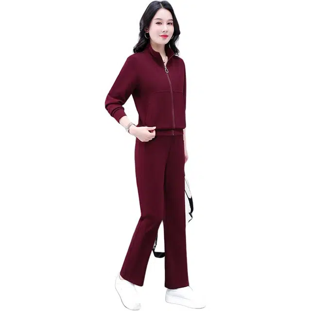 左岸 轻便修身显瘦显高夹克时尚潮流百搭高级感纯色立领户外运动日常通勤舒适简约亲肤柔软休闲套装 女款