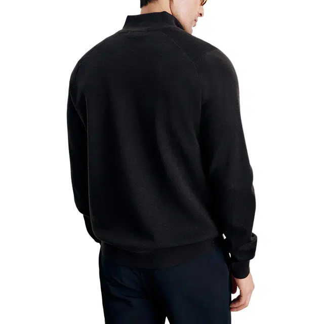 丹宁哲学 加厚款半开襟立领纯色常规长袖宽松型套头针织衫 男款