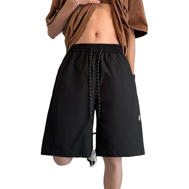 佐菲利 运动激光冲孔透气网眼宽松直筒五分裤美式高街休闲短裤 男女同款