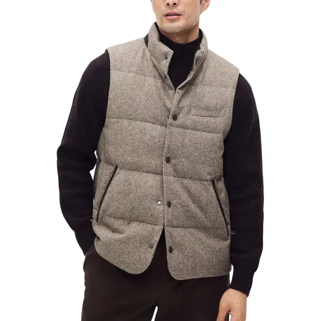 丹宁哲学 都市艺术家 高品质羊毛骆驼绒桑蚕丝混纺马甲 男款