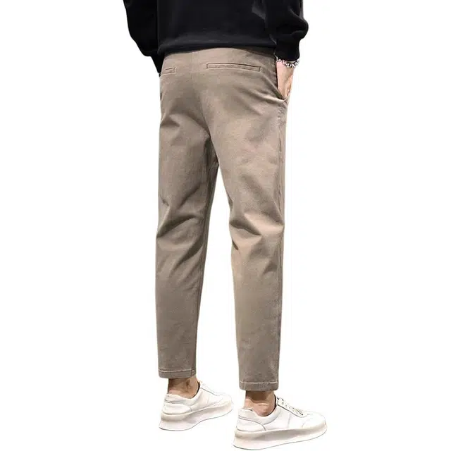 炳盛 棕色休闲裤男春秋季纯棉商务直筒修身显瘦九分西装裤男装 男女同款