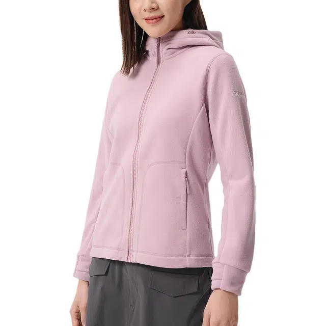 探路者 舒适透气防风保暖绒感外套 女款 雾光紫