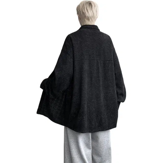 单爵 小香风男款秋季肌理感长袖衬衣翻领高级感衬衫 男女同款