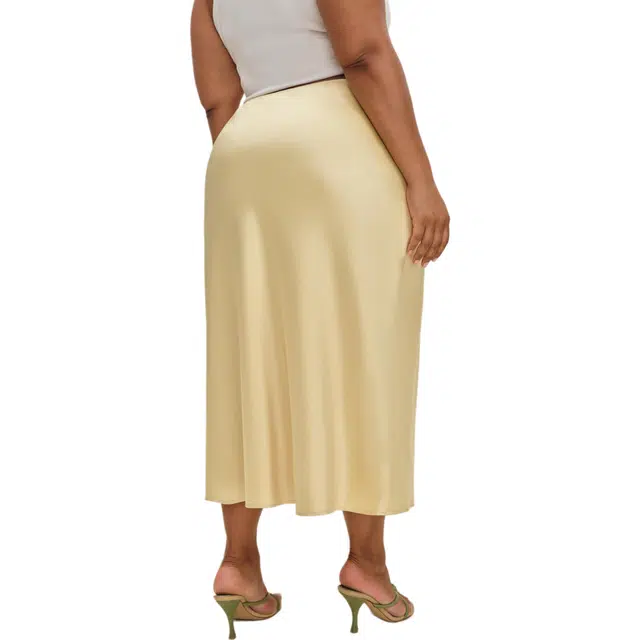 REFORMATION Layla Satin Skirt Es