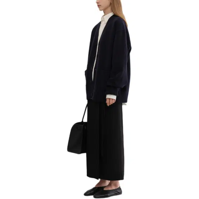 Dunst UNISEX BOYFRIEND KNIT CARDIGAN FRENCH NAVY