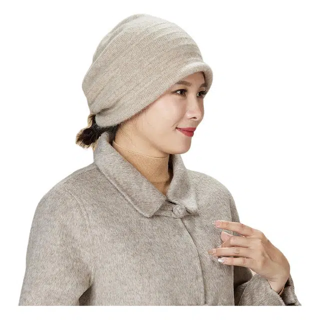 恒源祥 柔软舒适 冬季保暖 羊毛 绒线帽 女款