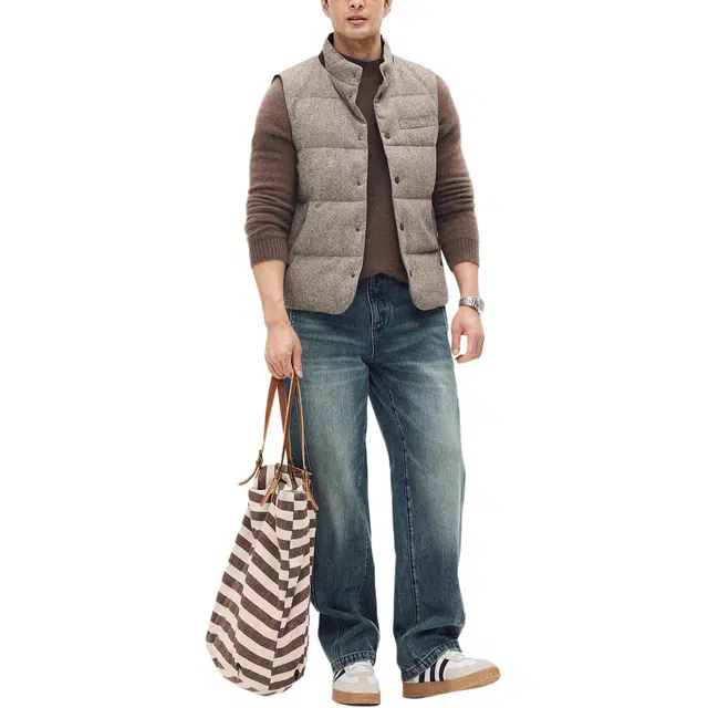 丹宁哲学 都市艺术家 高品质羊毛骆驼绒桑蚕丝混纺马甲 男款