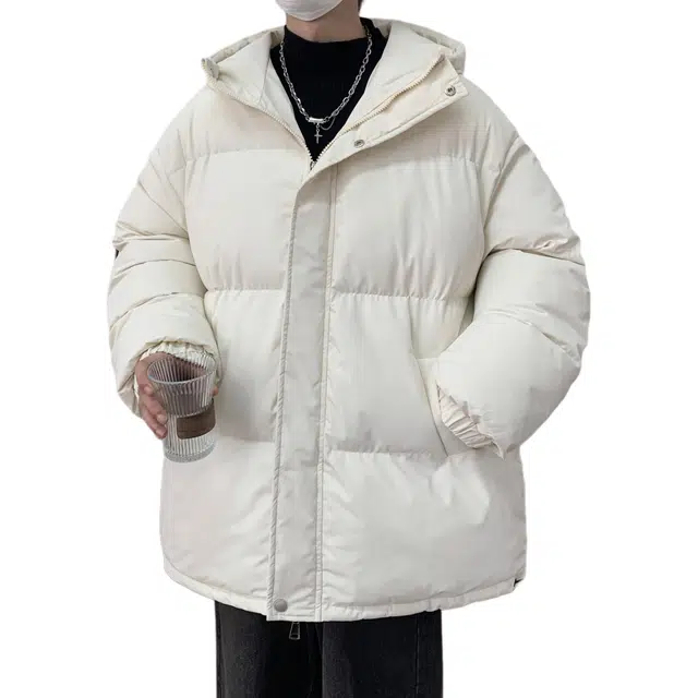 雅鹿 美式复古休闲连帽百搭设计感面包保暖棉服 男女同款