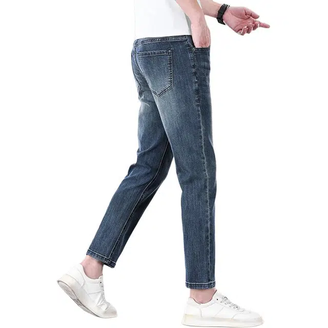 炳盛 薄款修身小脚复古外穿牛仔裤 男女同款