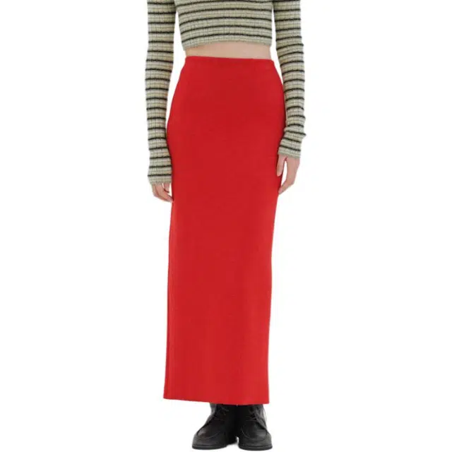 Auralee FW25 WOOL STRETCH DOUBLE FACE KNIT SKIRT
