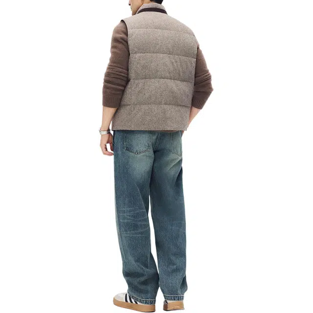 丹宁哲学 都市艺术家 高品质羊毛骆驼绒桑蚕丝混纺马甲 男款