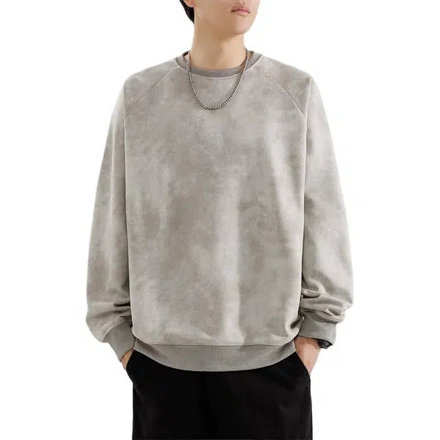 太子龍 宽松潮流麂皮绒圆领长袖卫衣 男女同款