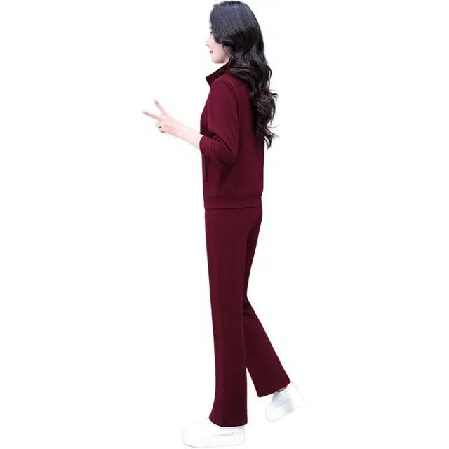 左岸 轻便修身显瘦显高夹克时尚潮流百搭高级感纯色立领户外运动日常通勤舒适简约亲肤柔软休闲套装 女款