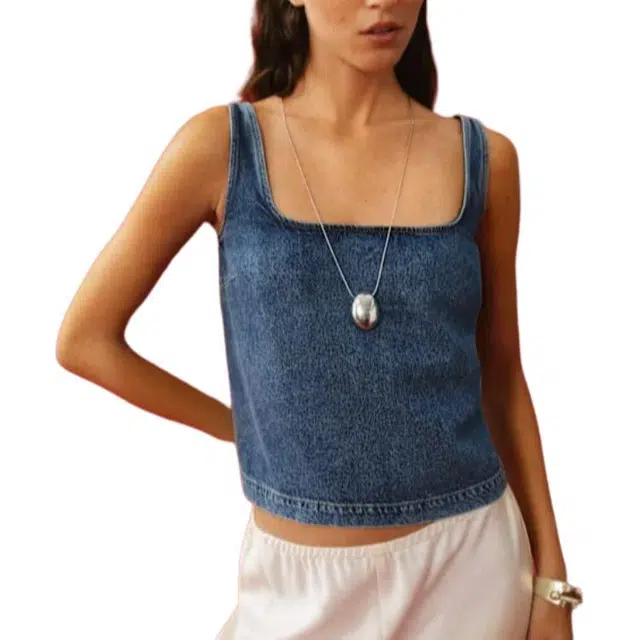 REFORMATION Kaia Denim Top