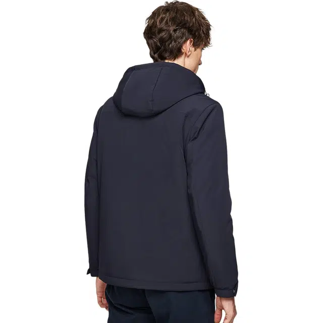 红豆 加绒加厚连帽可拆防寒保暖商务休闲夹克户外运动外套棉服 男款