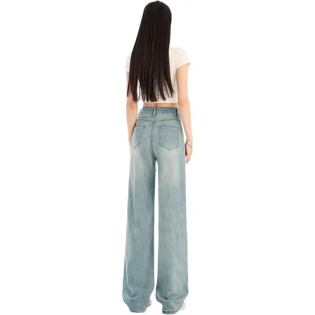 玫丝朵 时尚简约百搭休闲直筒牛仔裤 女款