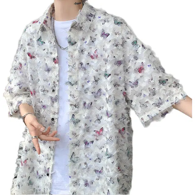 徐百货 美式潮流时尚百搭简约宽松短袖衬衫 男女同款