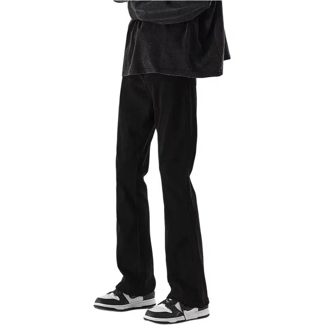 法文箱子 复古美式高街修身微喇百搭休闲牛仔裤 男款