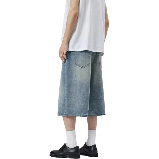 单爵 高腰美式痞帅牛仔短裤 男女同款