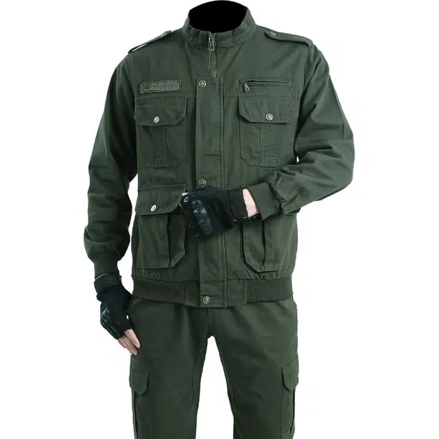 邦固依品 秋冬季工作服男纯棉弹力迷彩服加厚电焊防烫工装劳保服休闲运动套装 男女同款