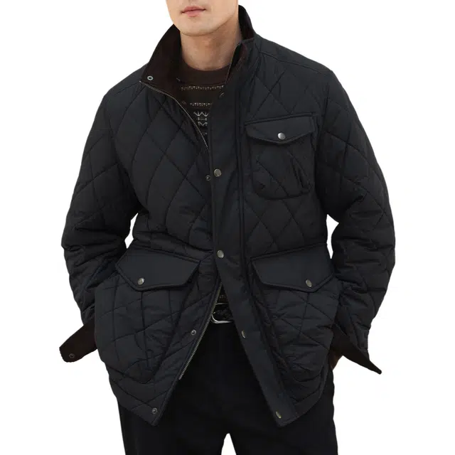 丹宁哲学 致敬经典 菱形绗缝羊毛棉填充 秋冬季棉服 男款